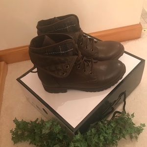 Nine West Brown Reversible Combat Boots