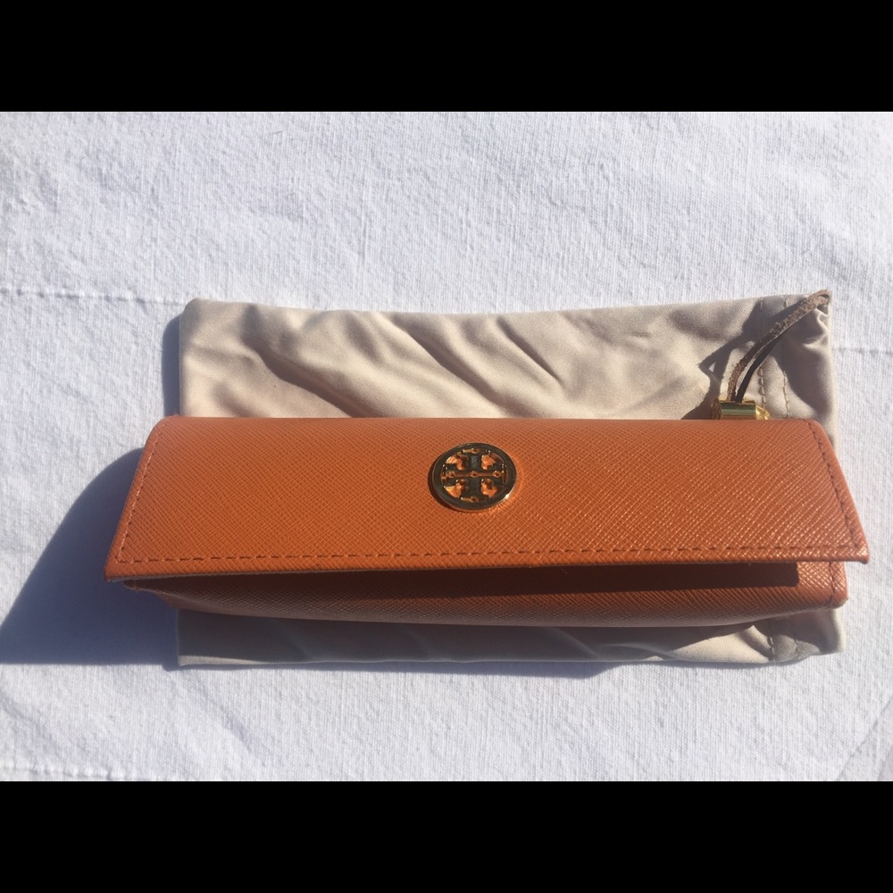Tory Burch orange glasses case