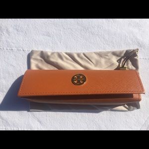 Tory Burch orange glasses case