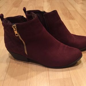 Burgundy booties- JustFab