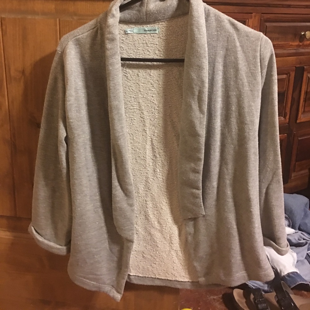 Sparkly grey blazer style sweater