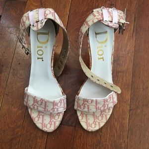 Dior Size 38 Pink & White Heels