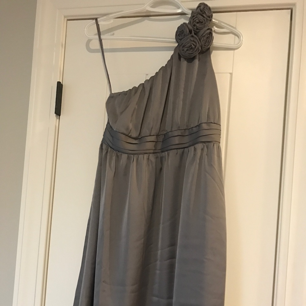 Gray off the shoulder above the knee length dress