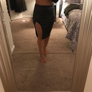 Naked Wardrobe Black Pleather Skirt