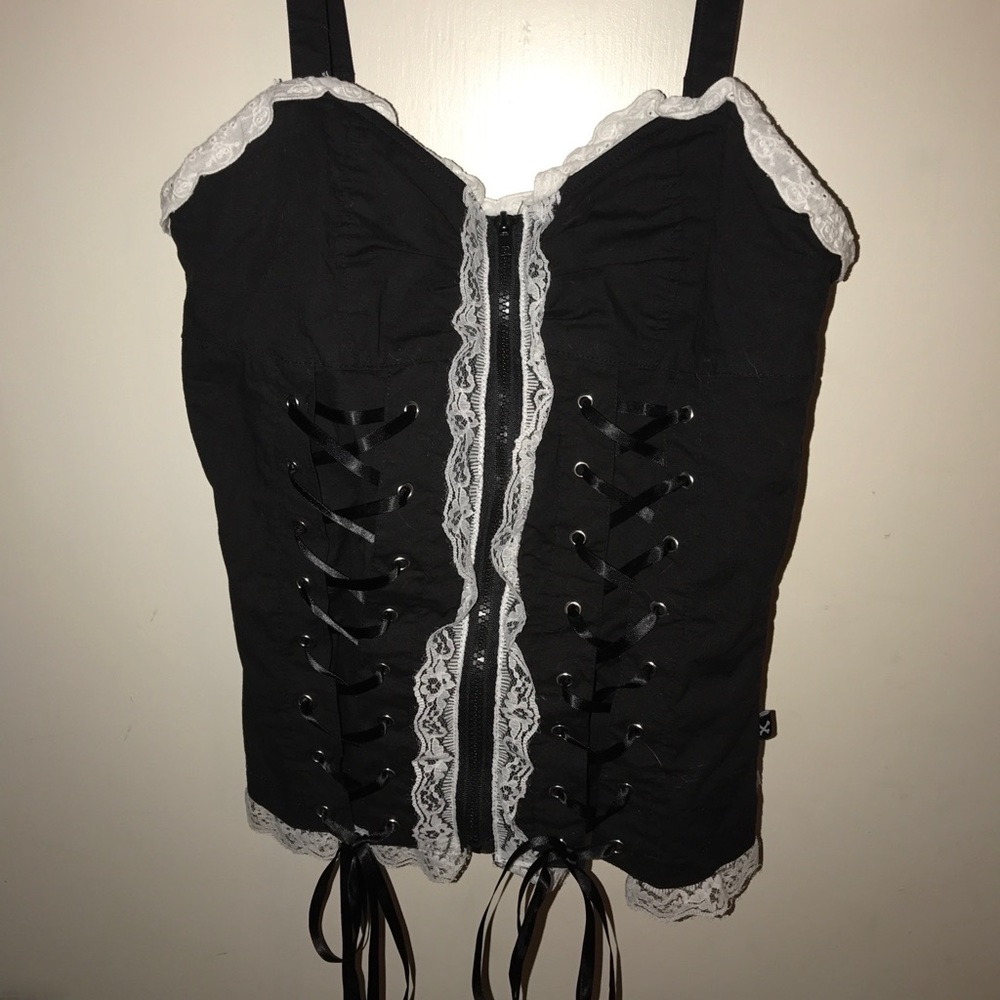 Hot Topic Royal Bones Black Corset Size Small