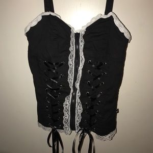 Hot Topic Royal Bones Black Corset Size Small