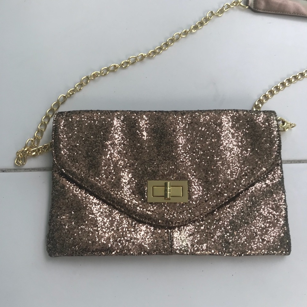 Gold glitter purse