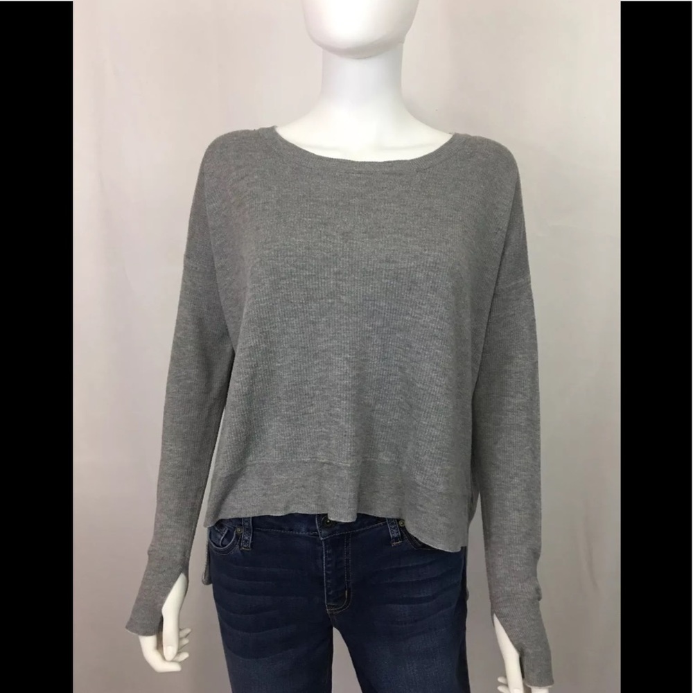 Lululemon Gray sweater size 4 metal logo