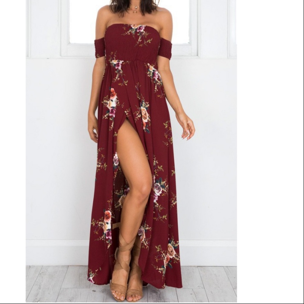 Vacation Ready white floral off shoulder dress - Picture 6 of 7