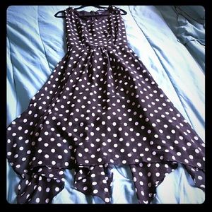 Beautiful black with white polka dots