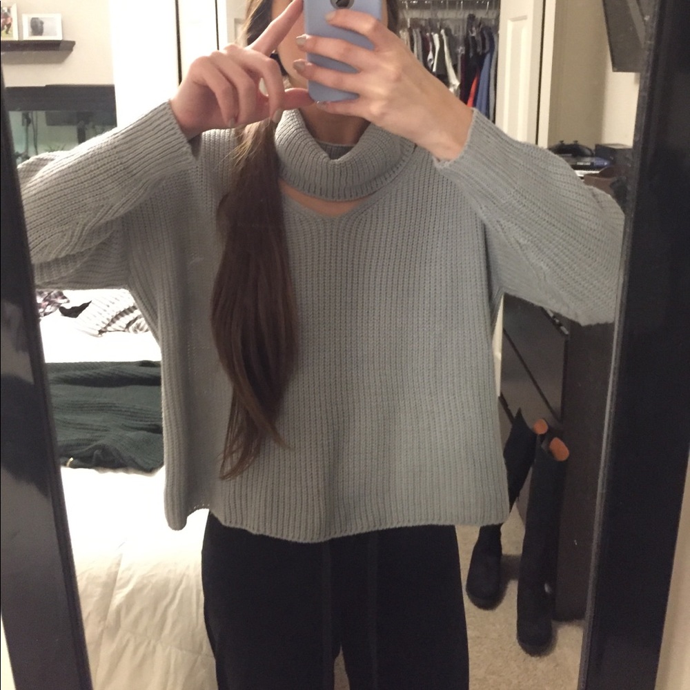 Gray oversized sweater