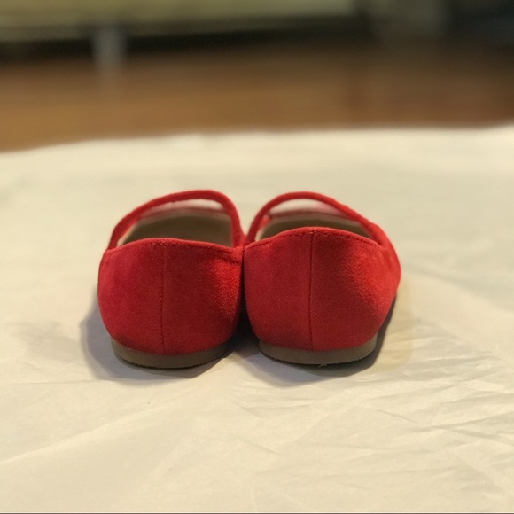 Gymboree Red ballet flats with pink glitter heart - Picture 3 of 6