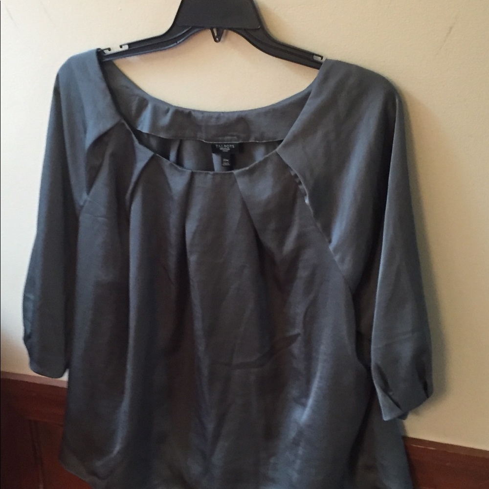 Talbots sage-colored blouse