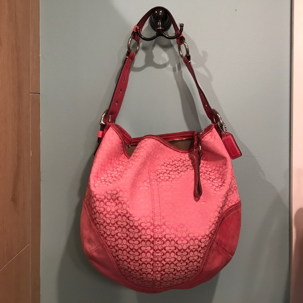 Pink coach handbag