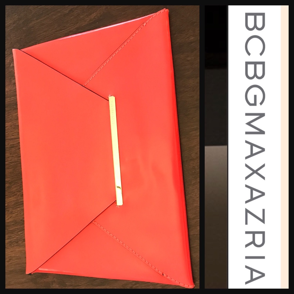 BCBG neon envelope clutch