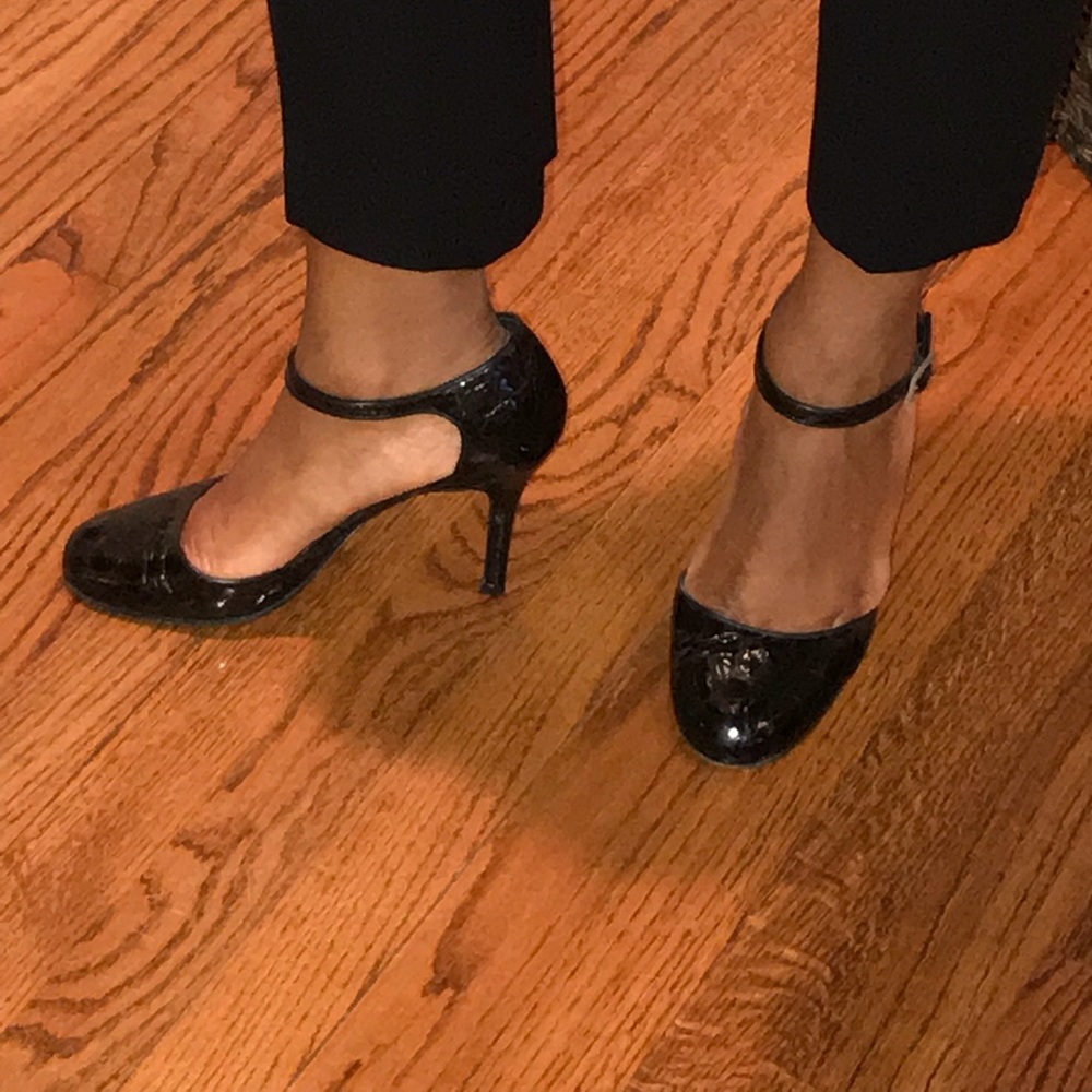 Kate Spade patent croc-embossed Heels