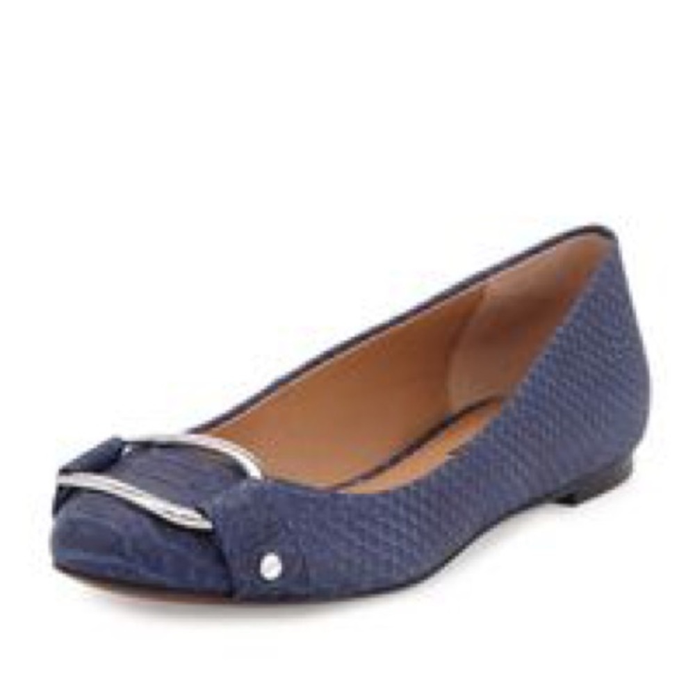 Rachel Zoe size 5 blue embossed flats shoes