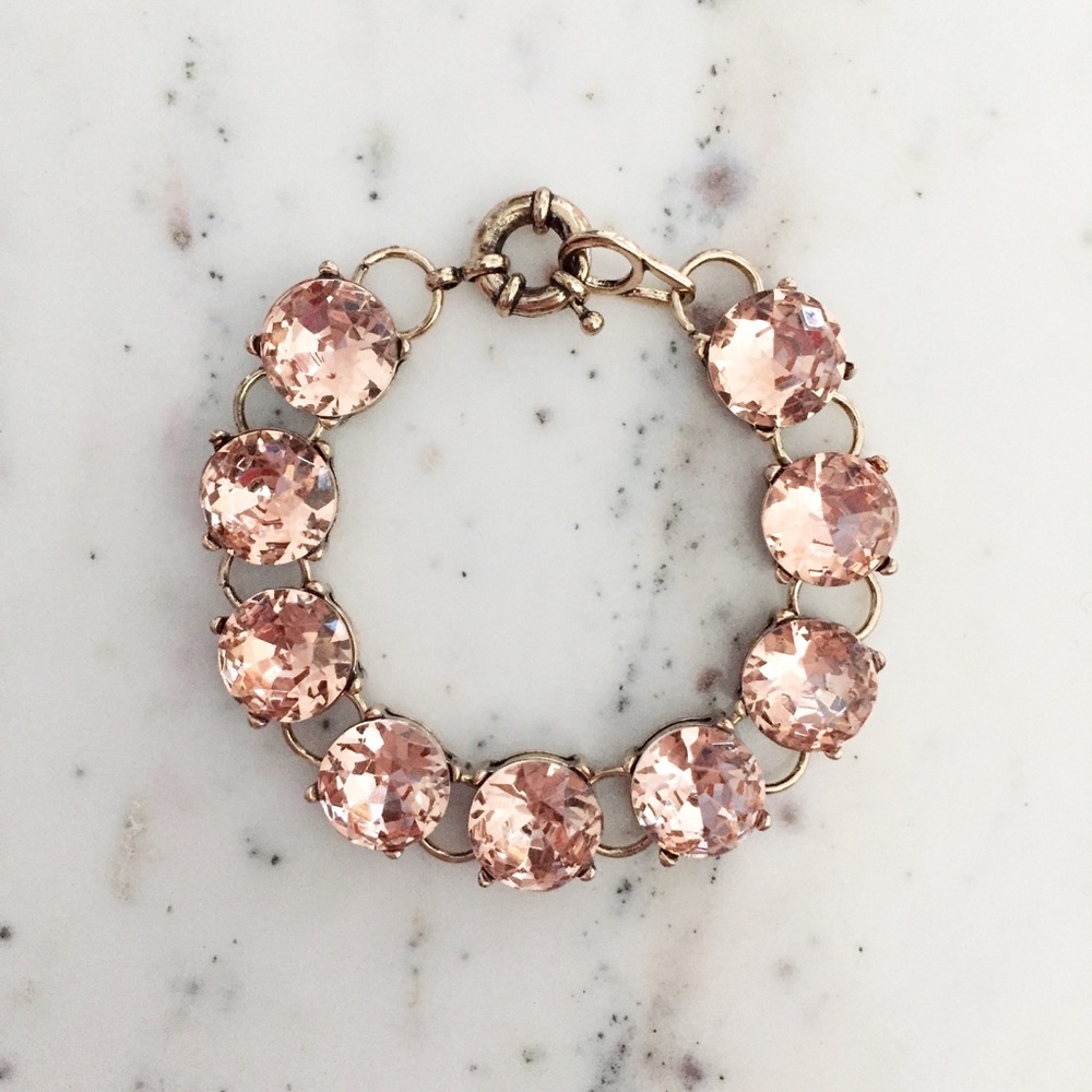 "Carrie" Bracelet || Peach Crystal Statement - Picture 2 of 9