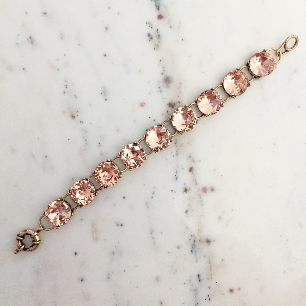 "Carrie" Bracelet || Peach Crystal Statement - Picture 4 of 9