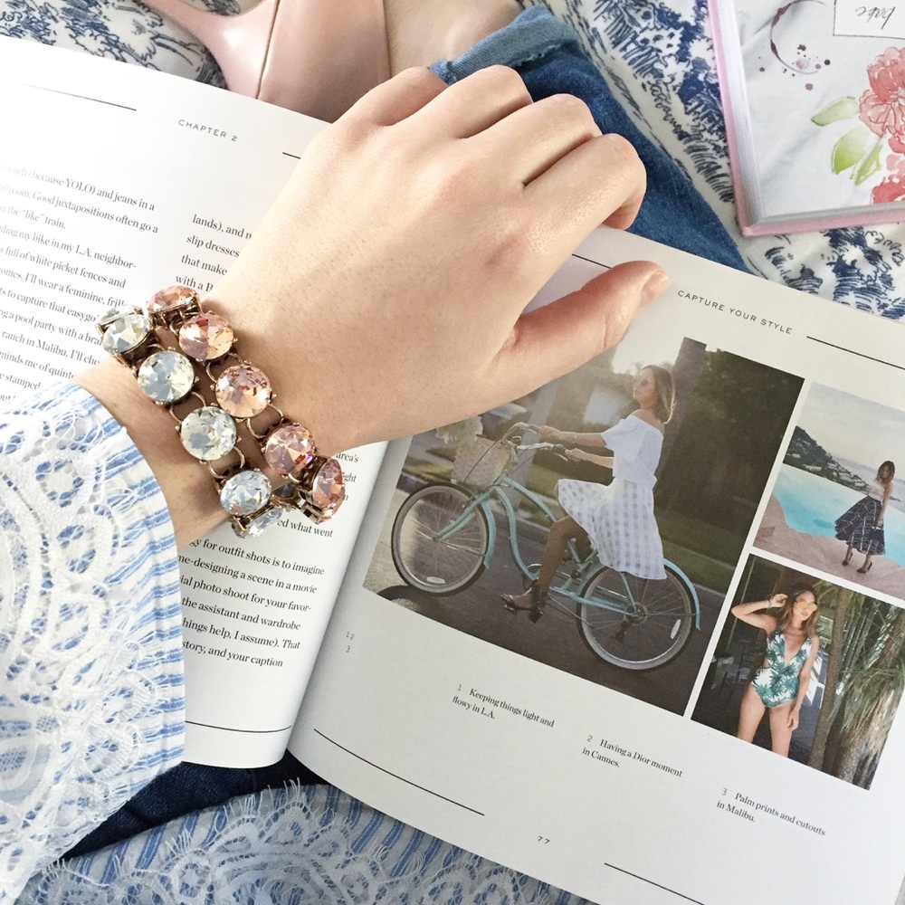 "Carrie" Bracelet || Peach Crystal Statement - Picture 6 of 9