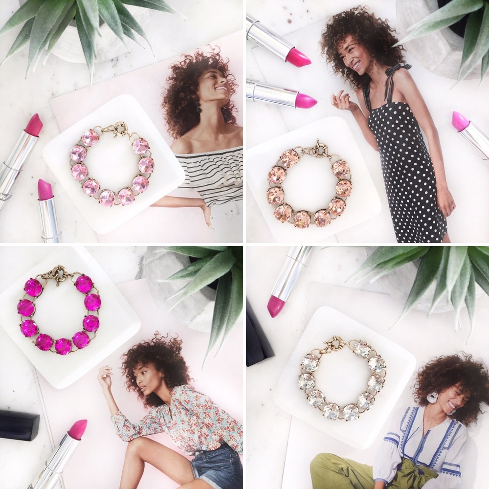 "Carrie" Bracelet || Peach Crystal Statement - Picture 7 of 9