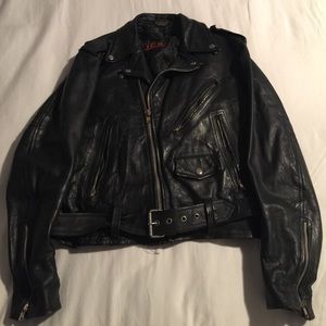 Leather motorcycle jacket