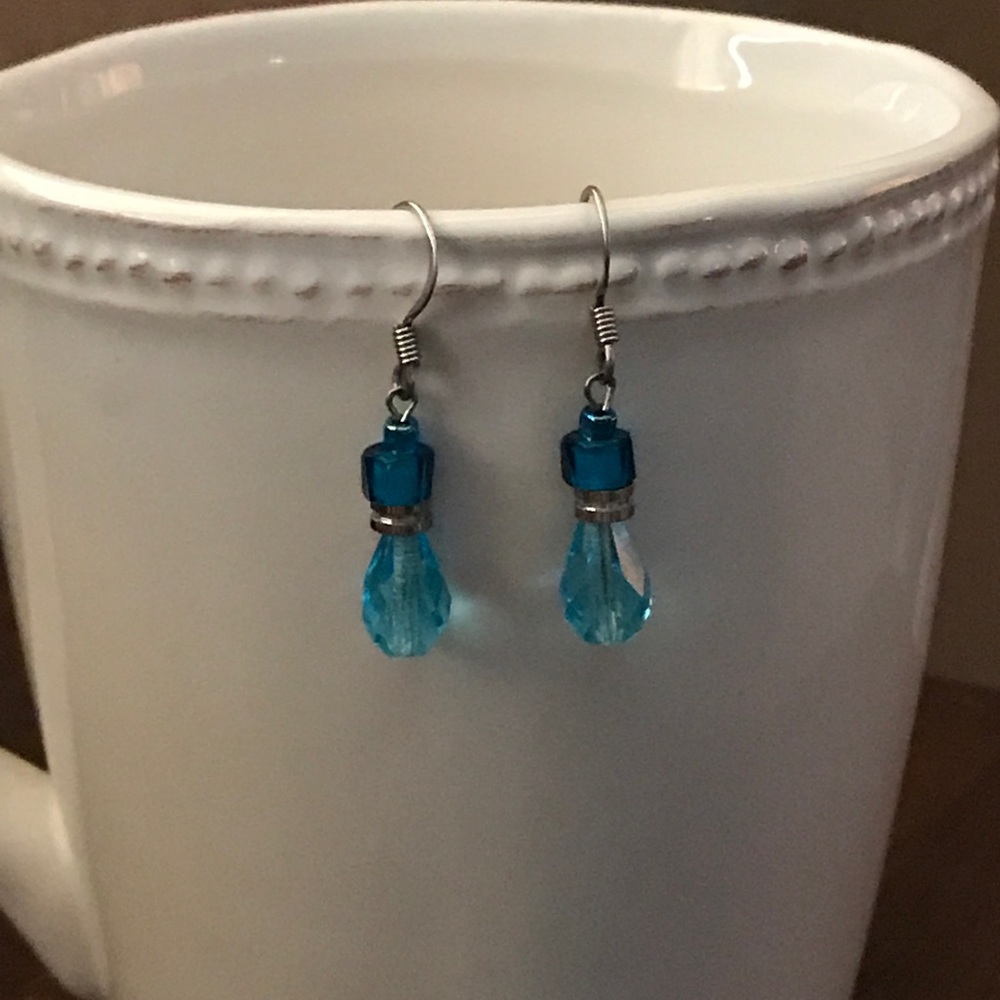 Blue beaded earrings