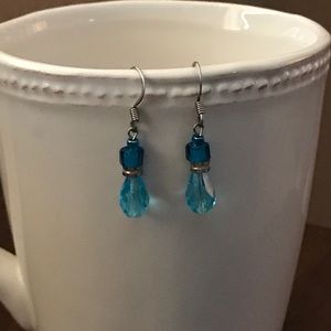 Blue beaded earrings