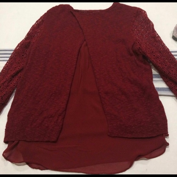 ๐{Lucky Brand}๐ Sheer Tulip-Hem Knit Sweater - Picture 3 of 4