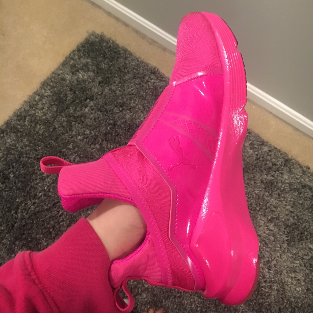 Pink puma shoes