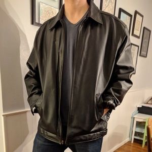 Wingo Black Leather Riding Jacket