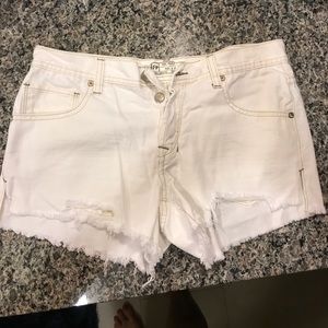 Free People Cut Off White Shorts
