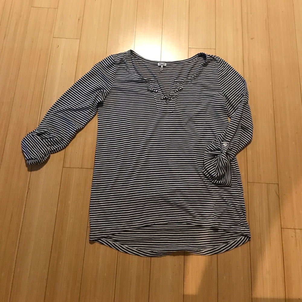 Splendid lace up neck tee
