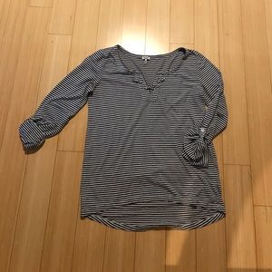 Splendid lace up neck tee