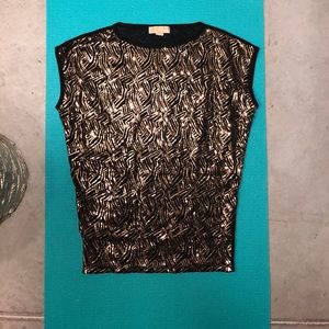 Michael Kors gold sequin blouse