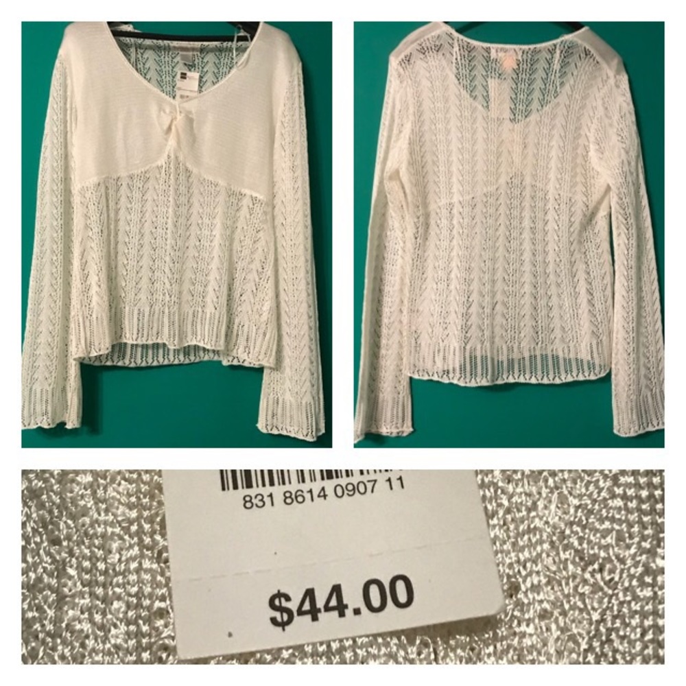 WORTHINGTON KNITTED IVORY LONG SLEEVES BLOUSE XL
