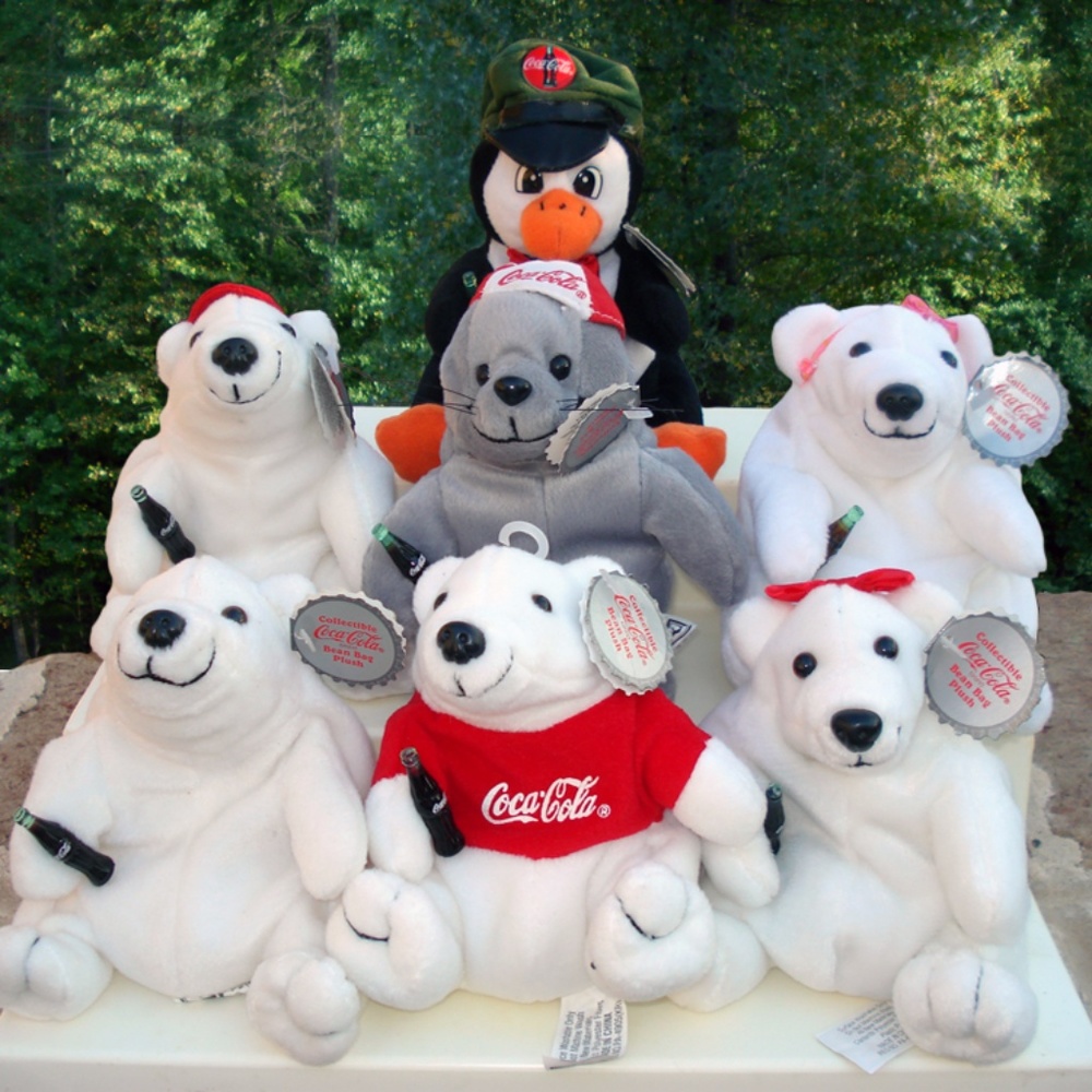 1997 Coca Cola Bean Bag Set - New with Mint Tag