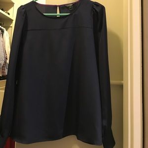 Navy silk jcrew blouse