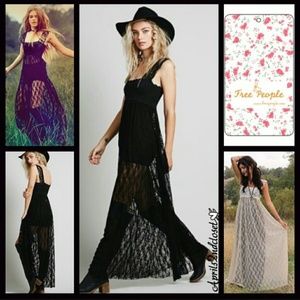⚡FLASH SALE⚡Free People Boho Black Lace Maxi Dress