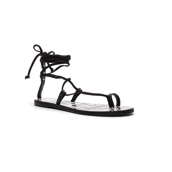 Leather Gladiator Toe Ring Aztec Print Chic Sandal - Picture 3 of 7