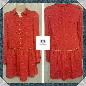 Red Satiny Drop Waist Minidress by Juicy