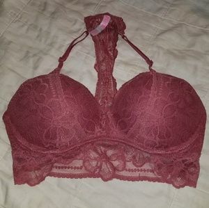 PINK Date Halter Push Up Bra