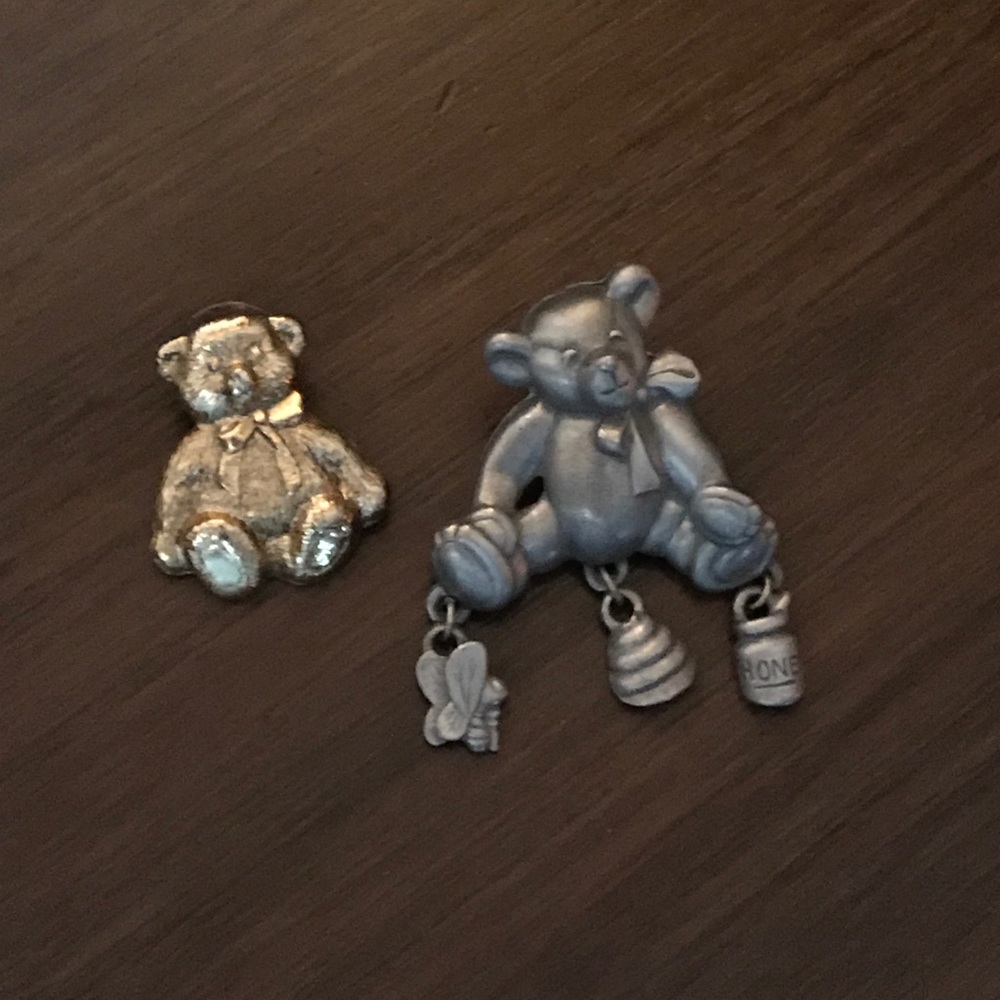 Two teddy bear pins