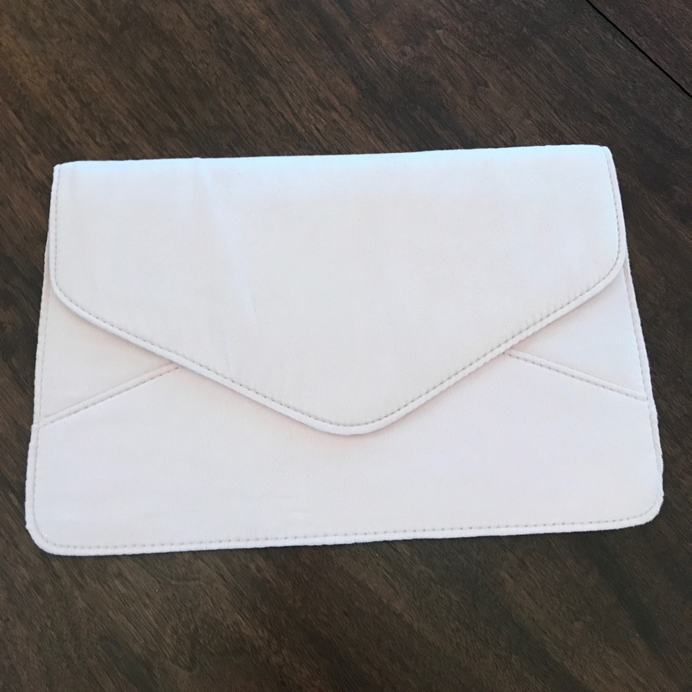 Blush pink envelope clutch