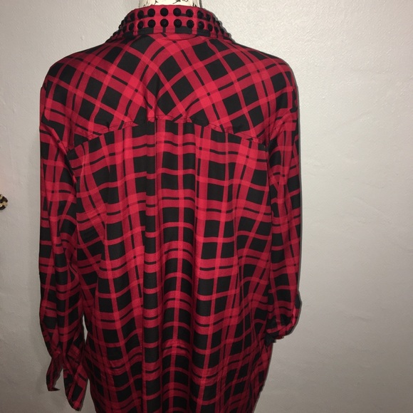 Michael Kors red plaid blouse ❤️ - Picture 4 of 4