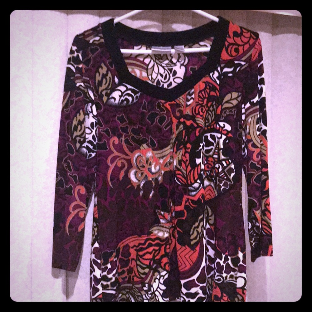 Chico’s 3/4 sleeve multi-colored blouse