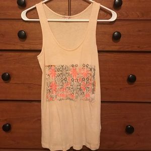 {J. Crew} tank top tan with coral detail