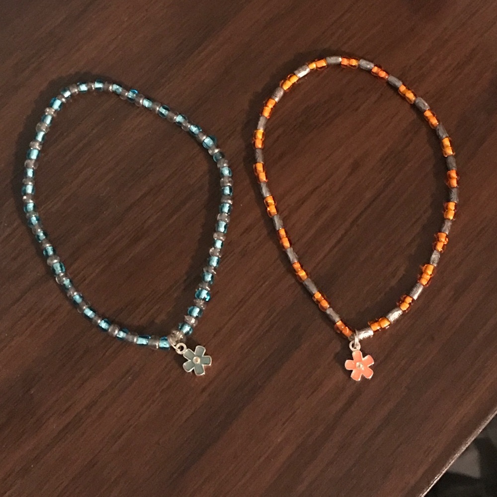 Two stretch anklets