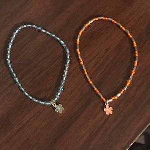 Two stretch anklets