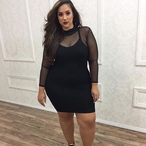 Sexy plus size black sheer dress!
